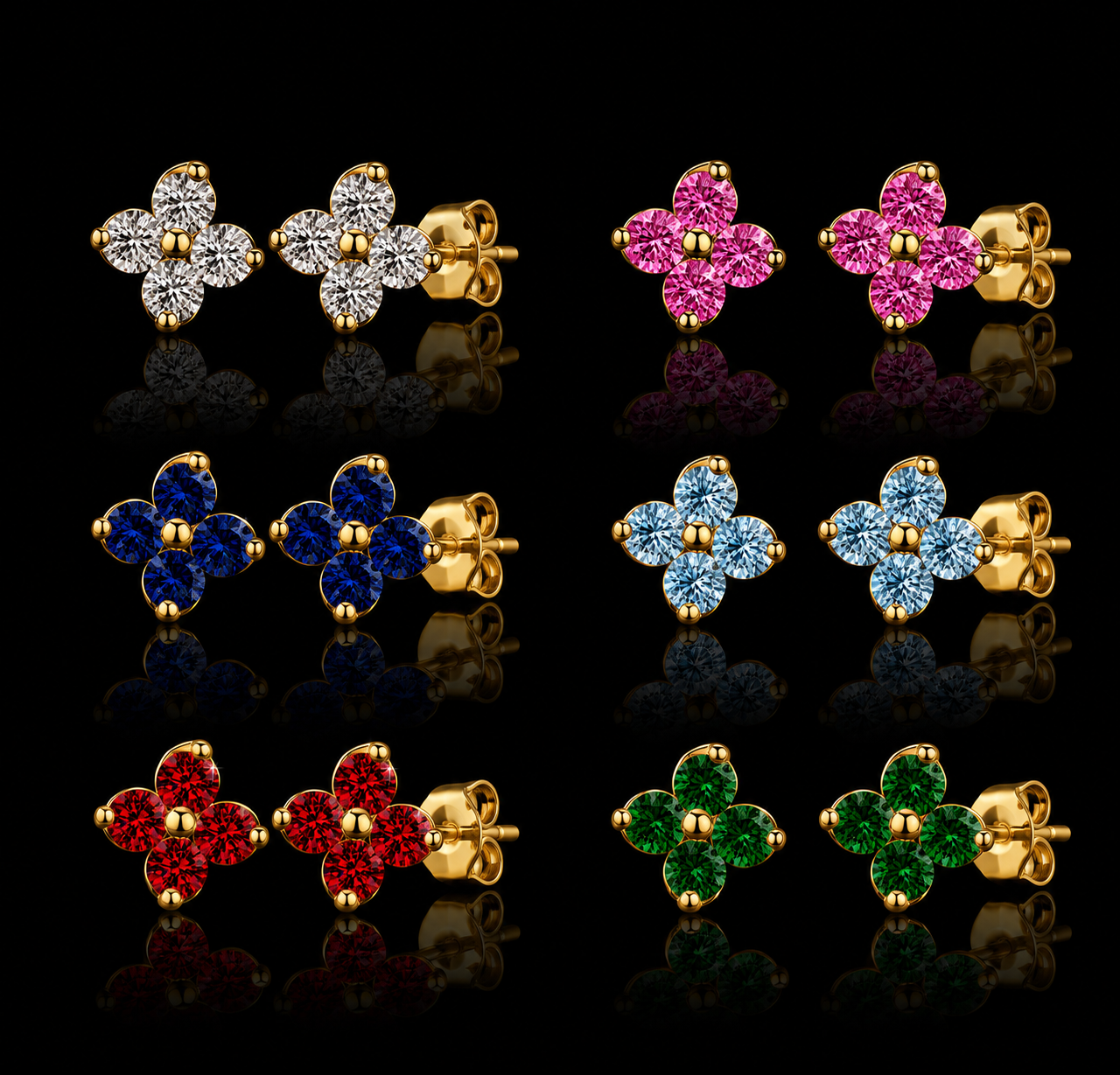 G.EVE Diamonds 4Leaf Earrings