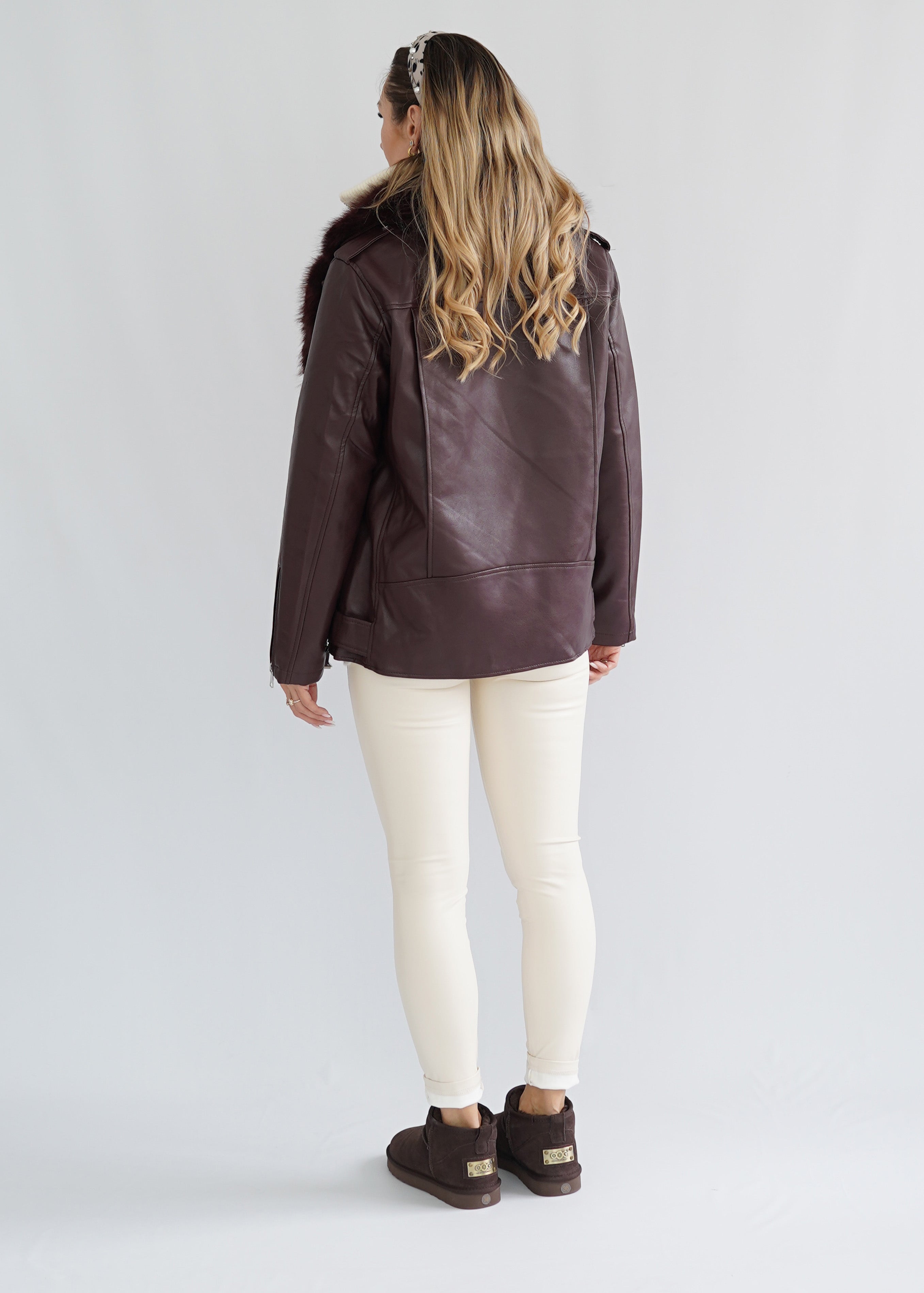 Leder Bordeaux Jacke