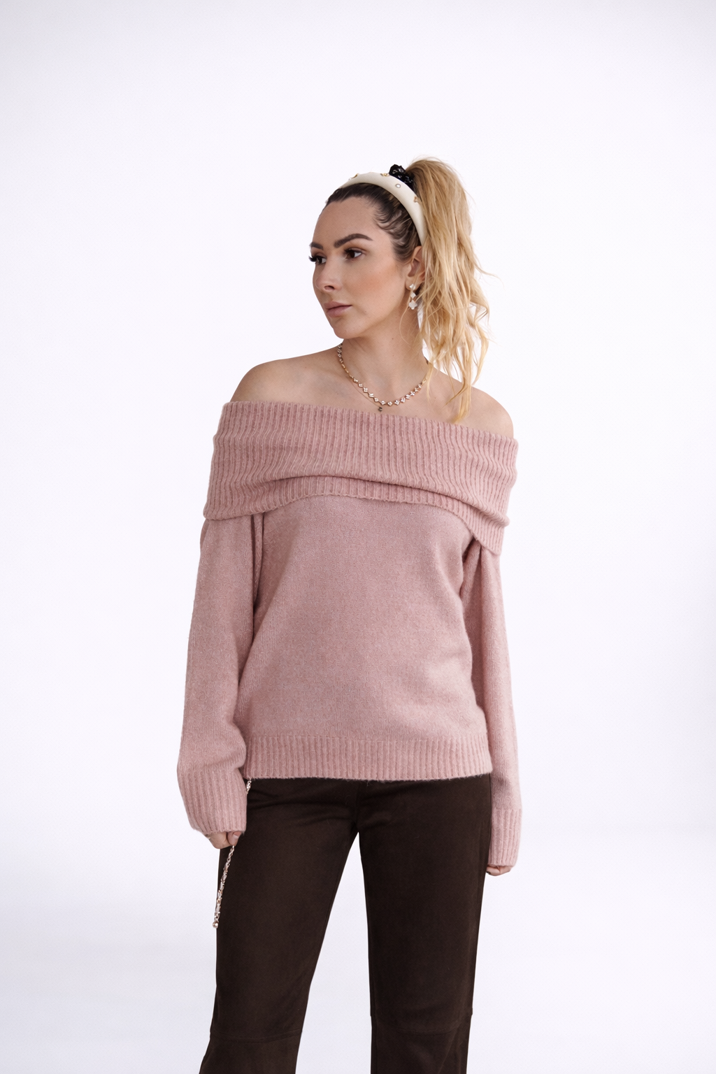 Off-Shoulder-Strickpullover