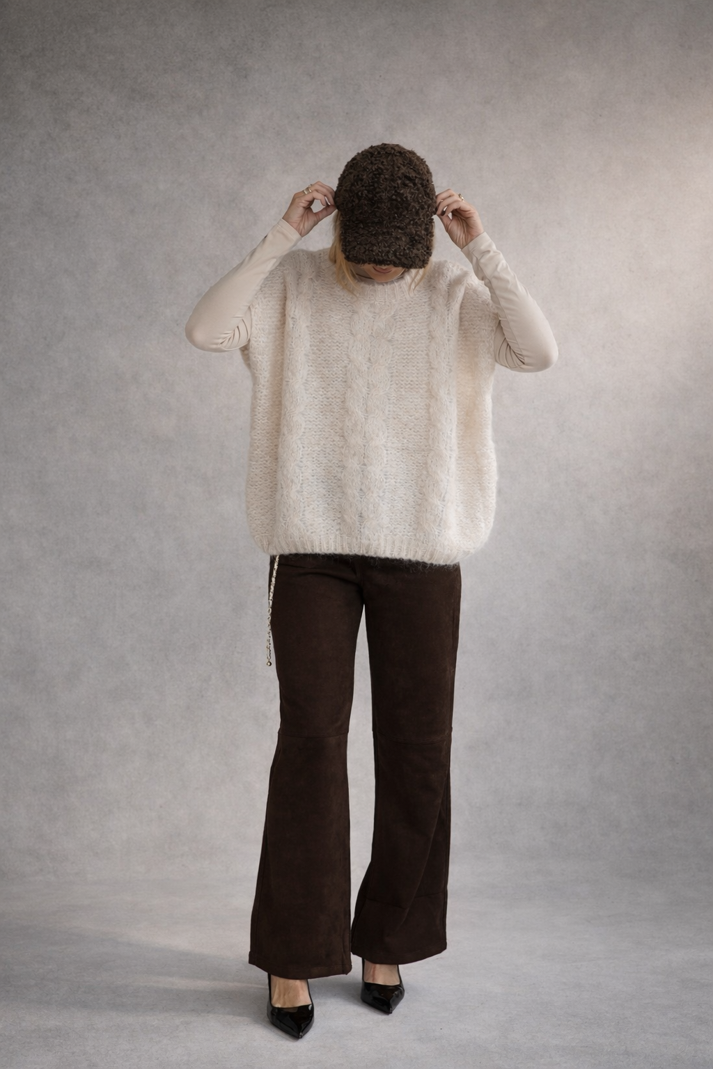 Zopfstrick-Pullunder Soft