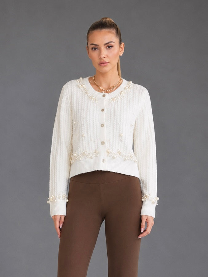 Perlen Pullover Jacke