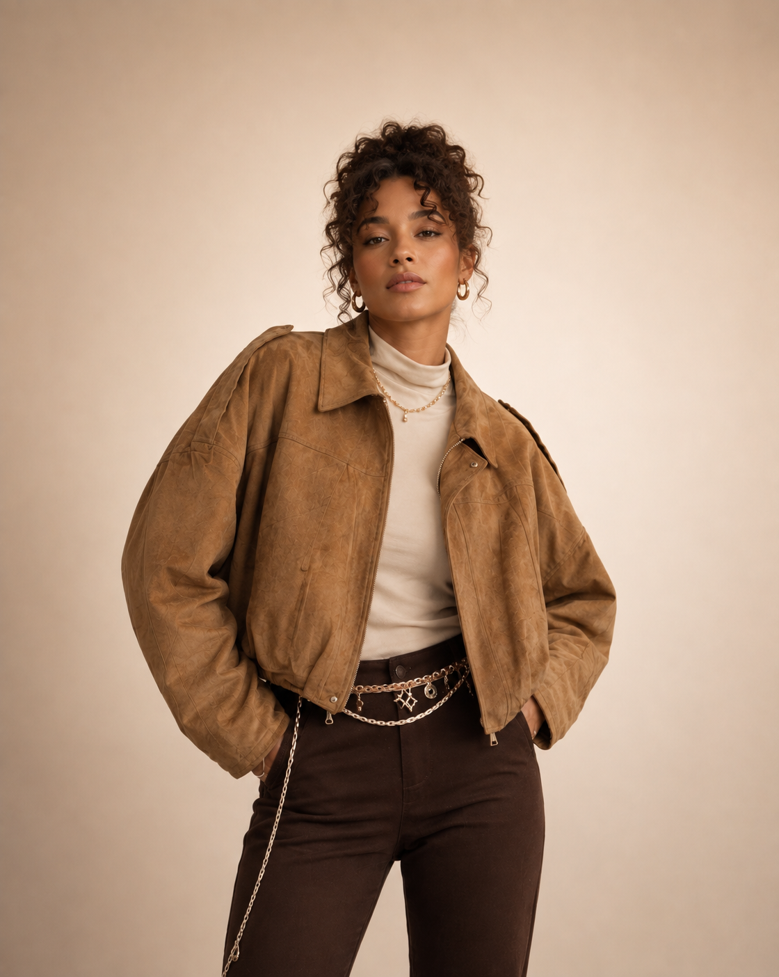 Oversized Jacke Samt Lux
