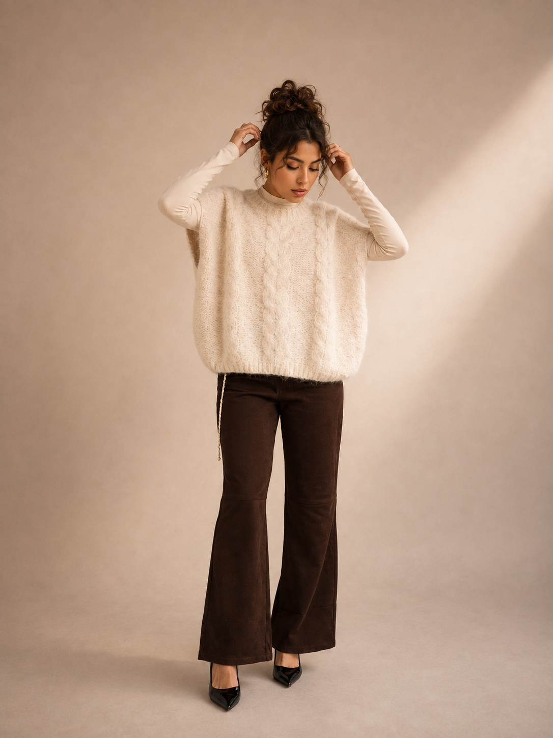 Zopfstrick-Pullunder Soft Pullover