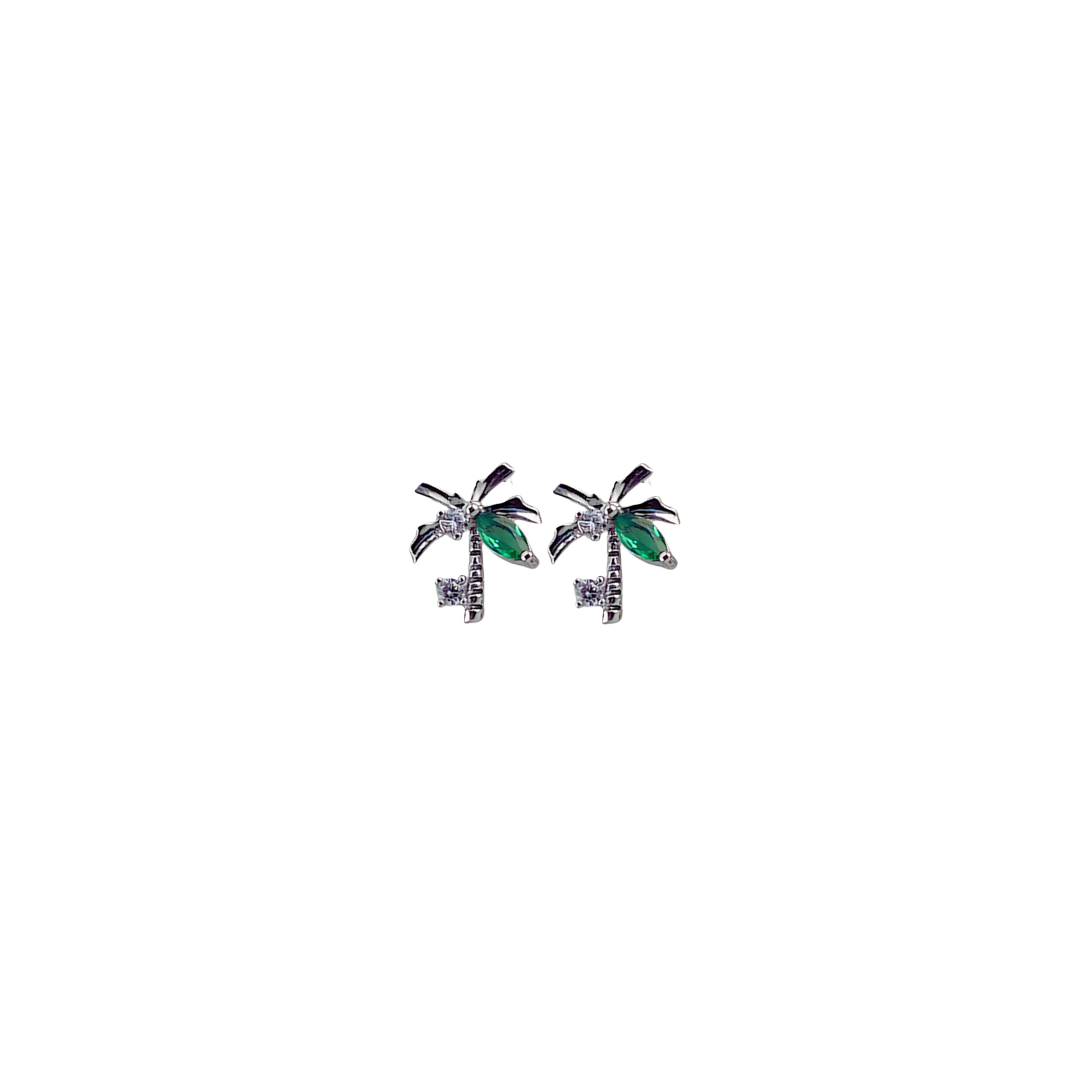 Silver Emerald Earring