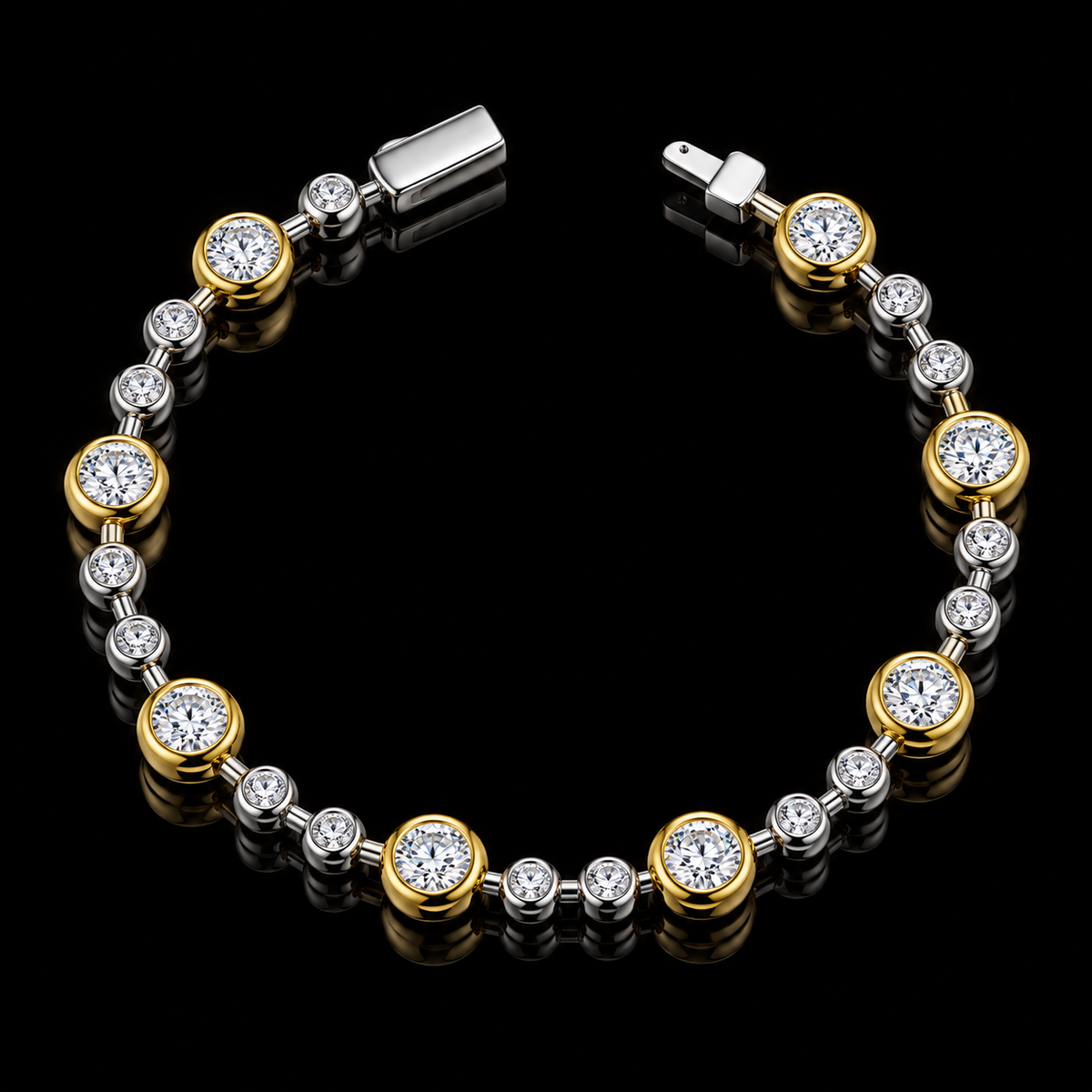 Lab. Diamonds Black Bracelet