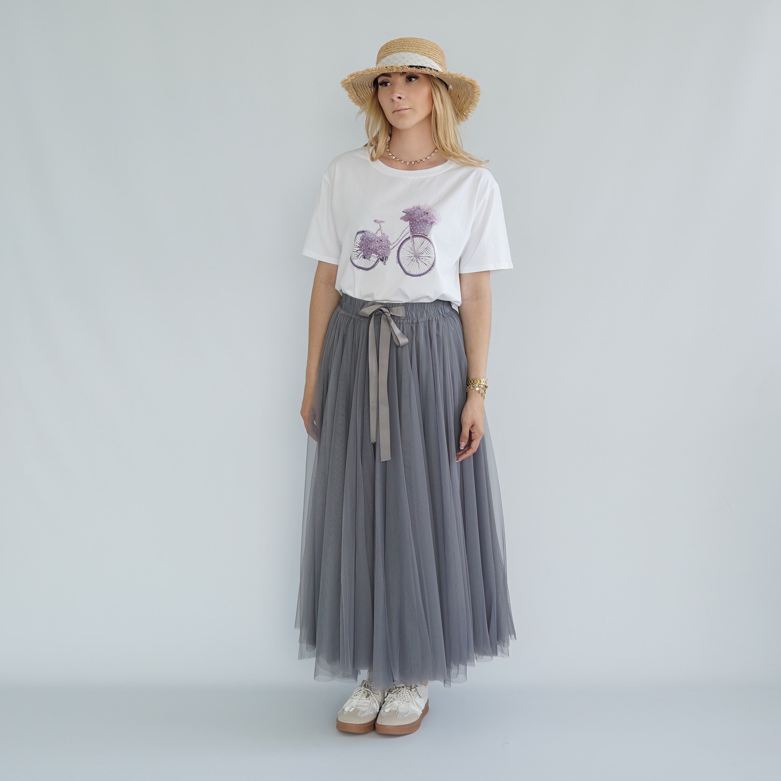 Tüll Rock & Shirt Grau