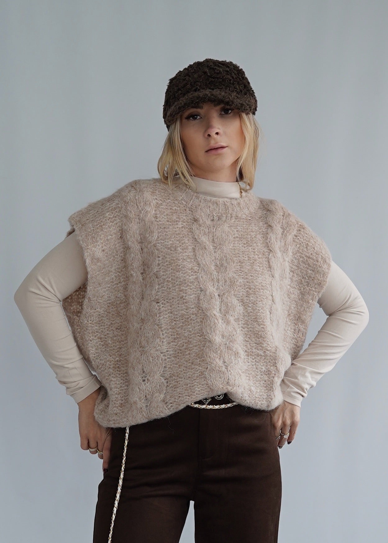 Zopfstrick-Pullunder Soft