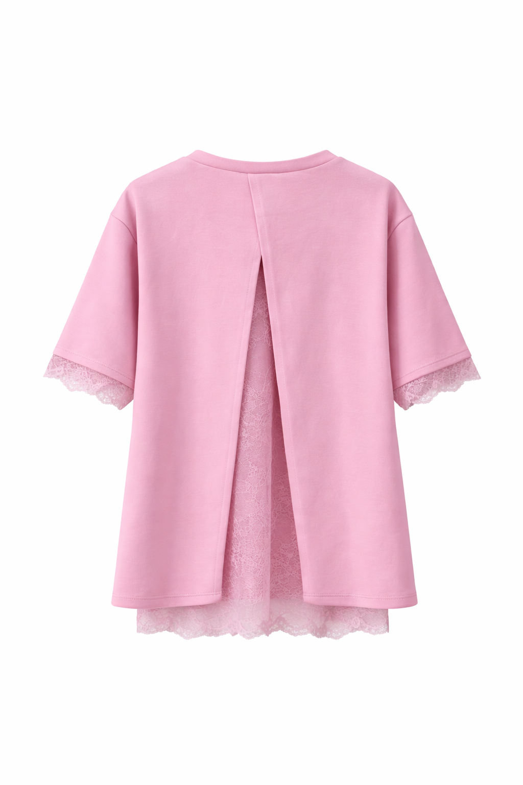 Shirt mit Spitzenbesatz