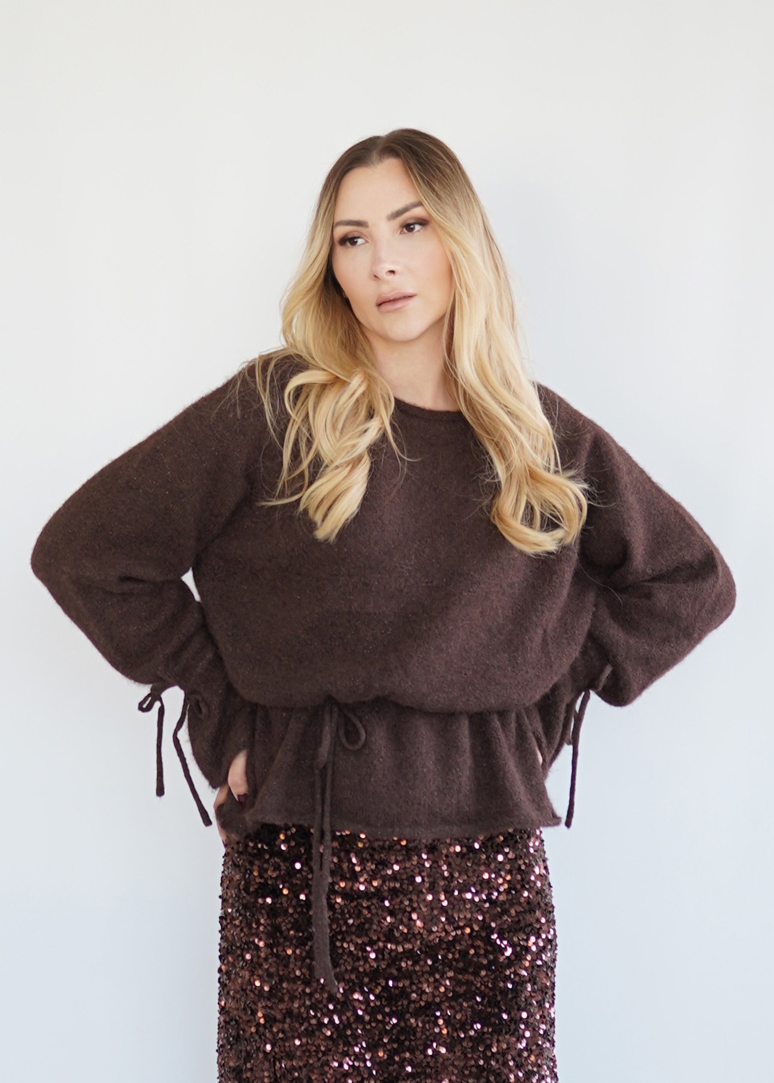 Glitzer Strickpullover