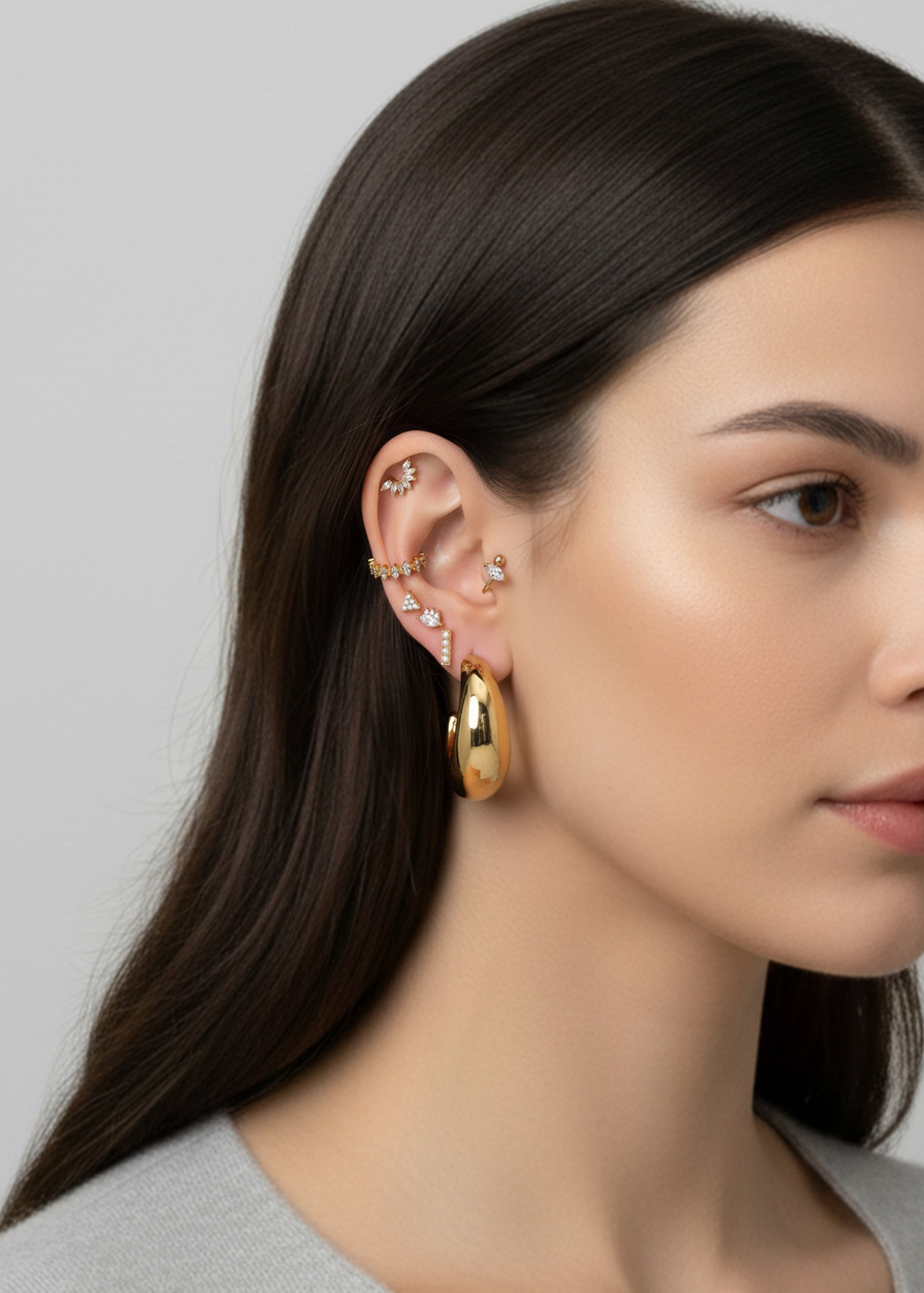 Golden Almond Earring