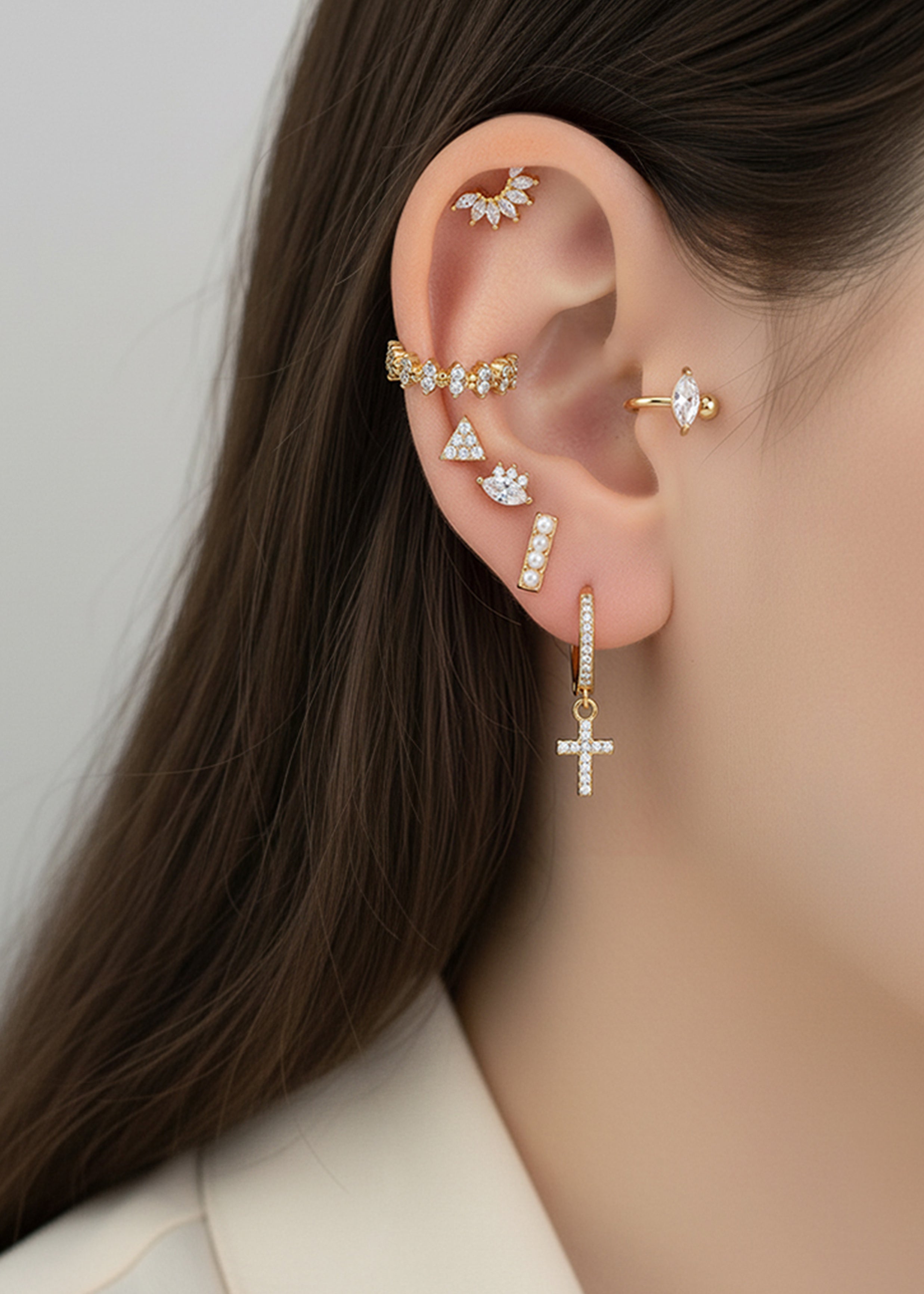 Cross Charm Earring