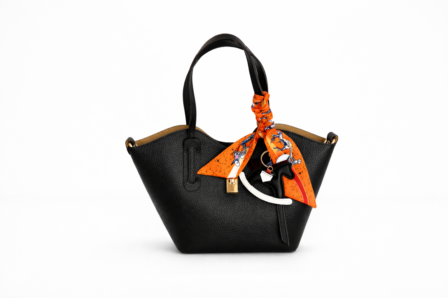Plor Bag Leder mit Tuch und Anhänger