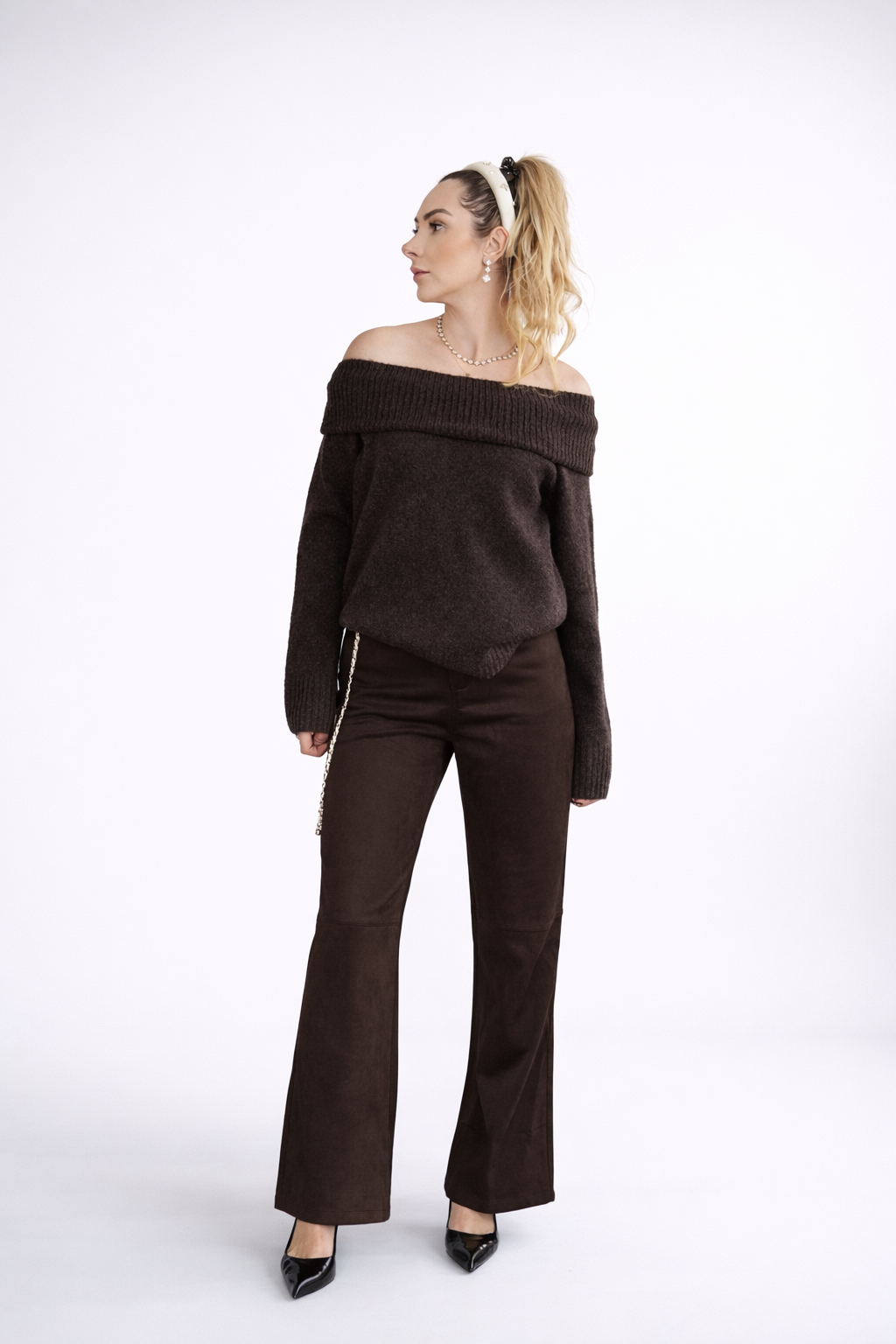 Off-Shoulder-Strickpullover