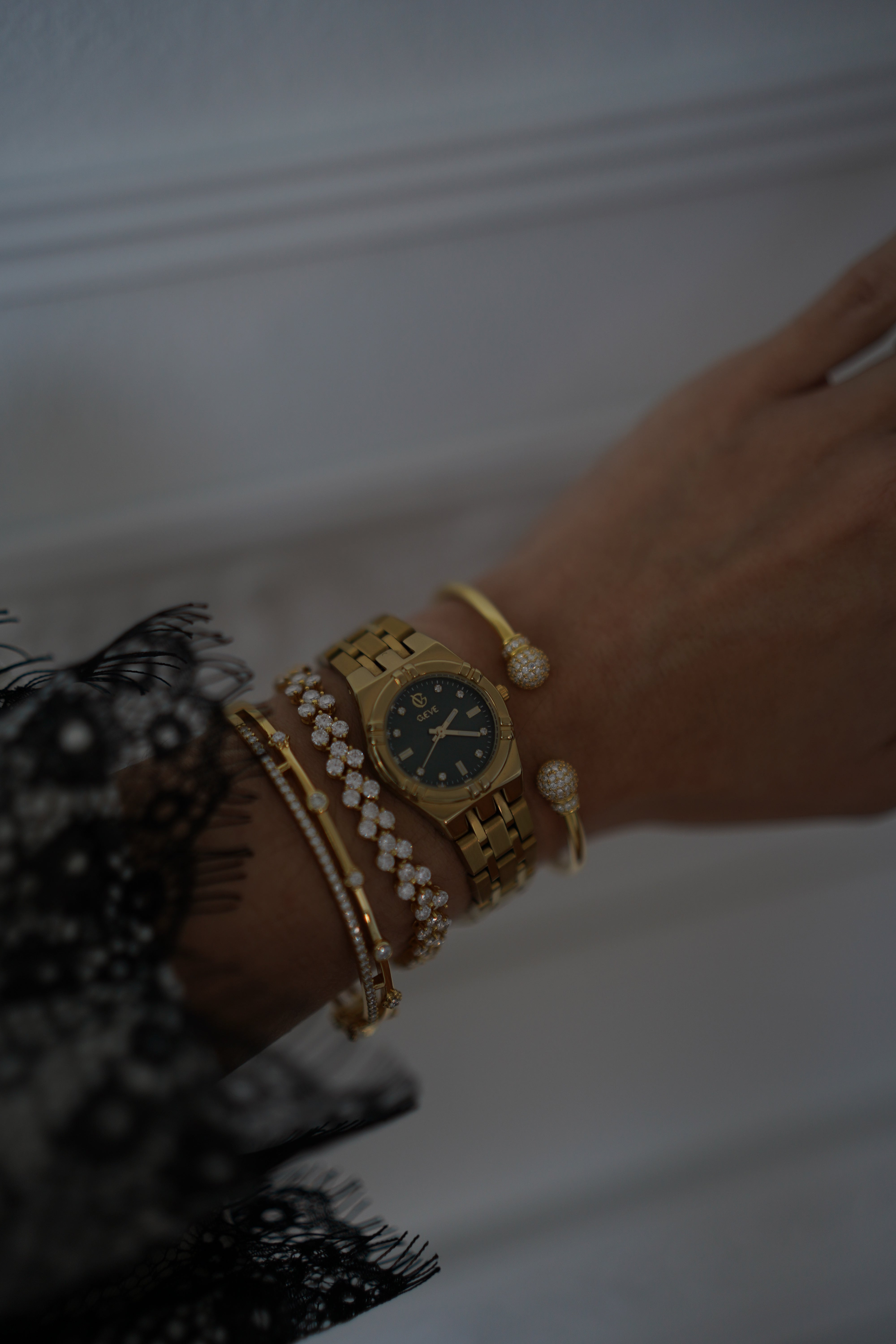 G.EVE Uhr Moissanite 1ct & 18k Vergoldet