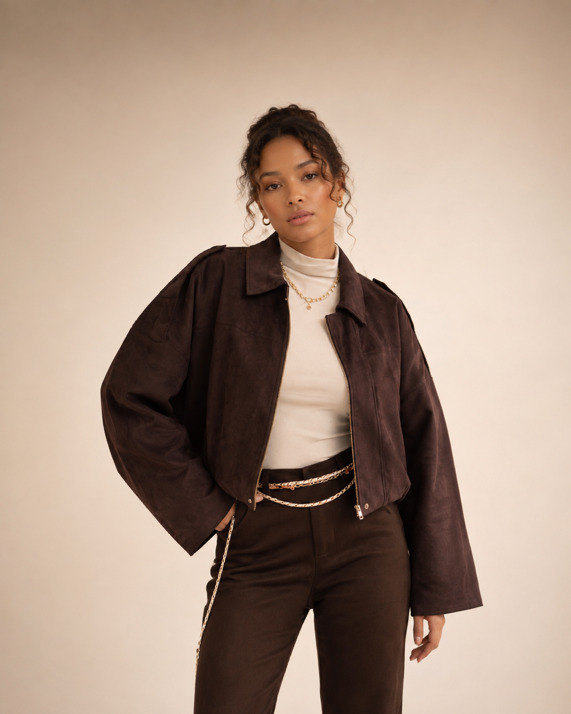 Oversized Jacke Samt Lux
