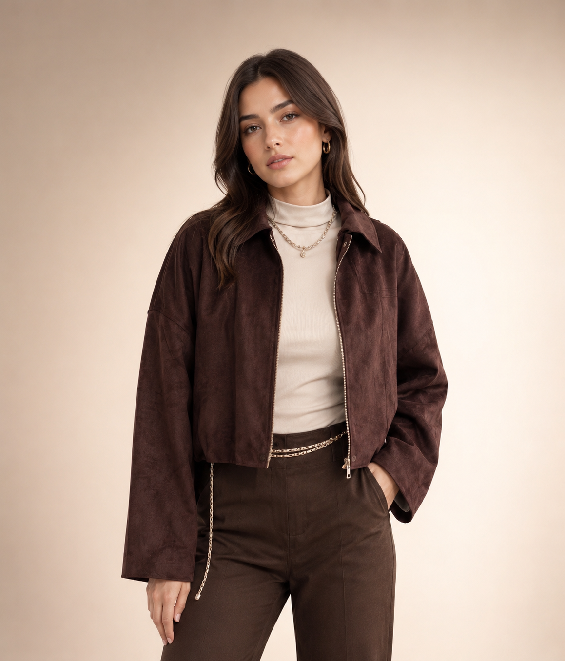 Oversized Jacke Samt Lux