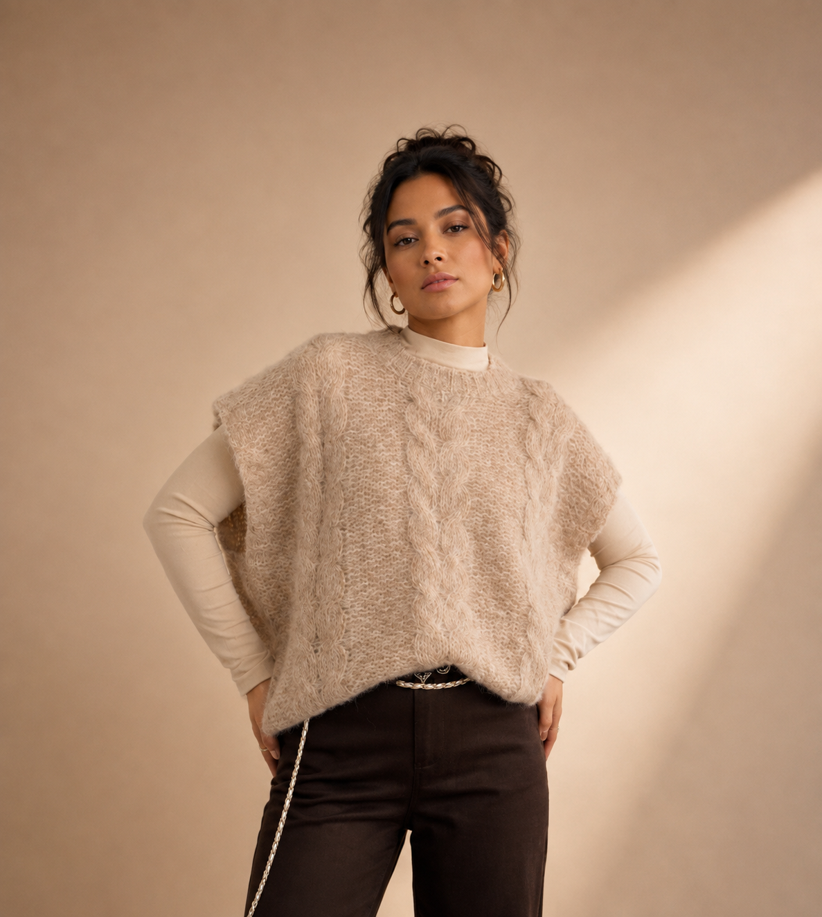 Zopfstrick-Pullunder Soft Pullover