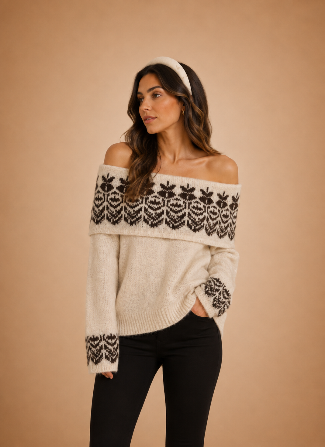 Pullover Flocke Schulterfrei