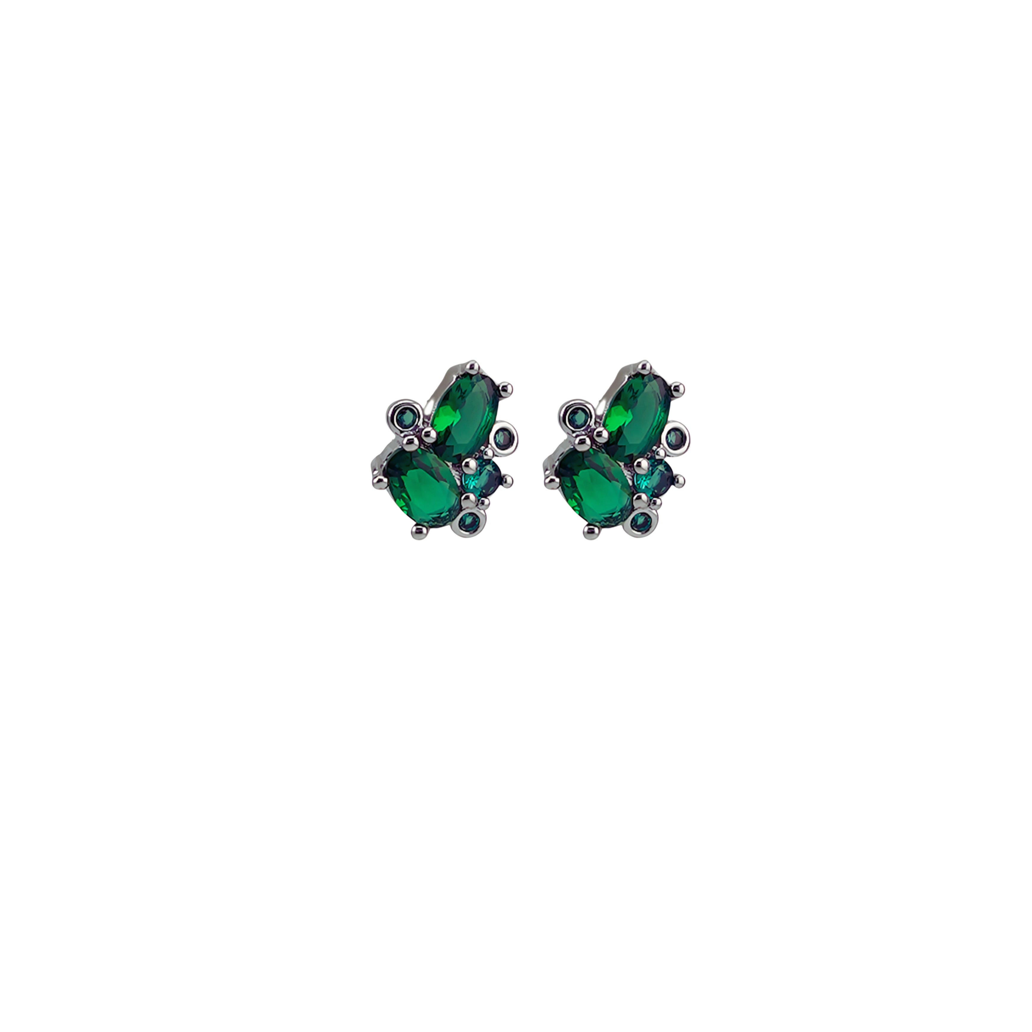 Silver Emerald Earring