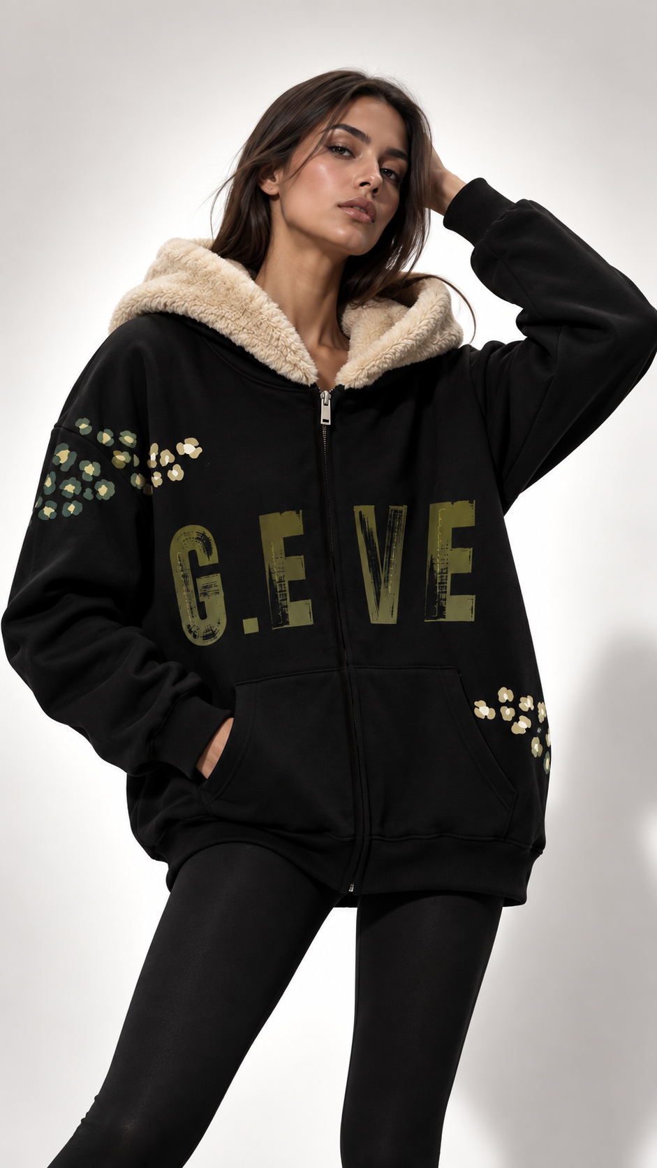 Herbst Collection | Teddy Hoodie Black