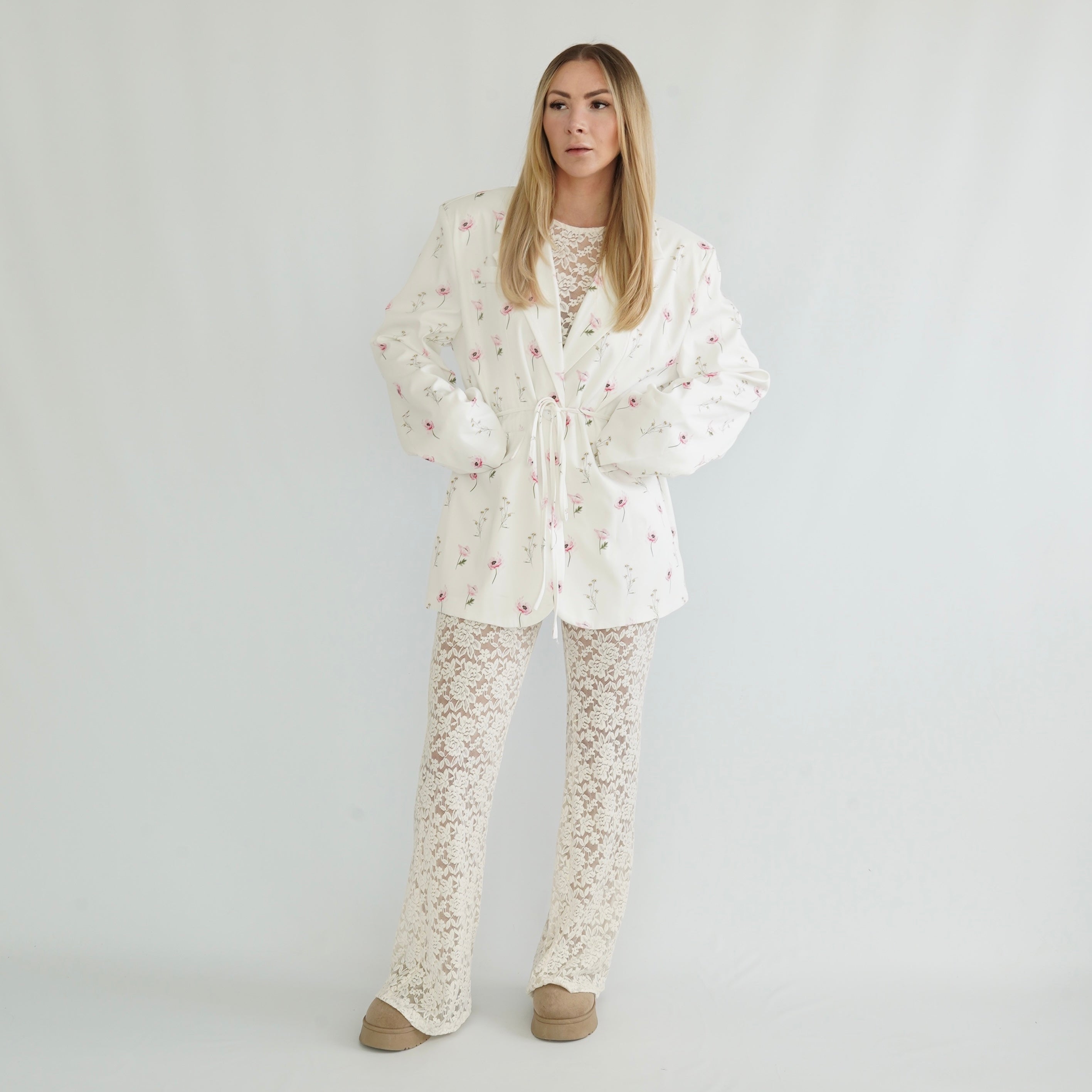 Spitzen Set Beige
