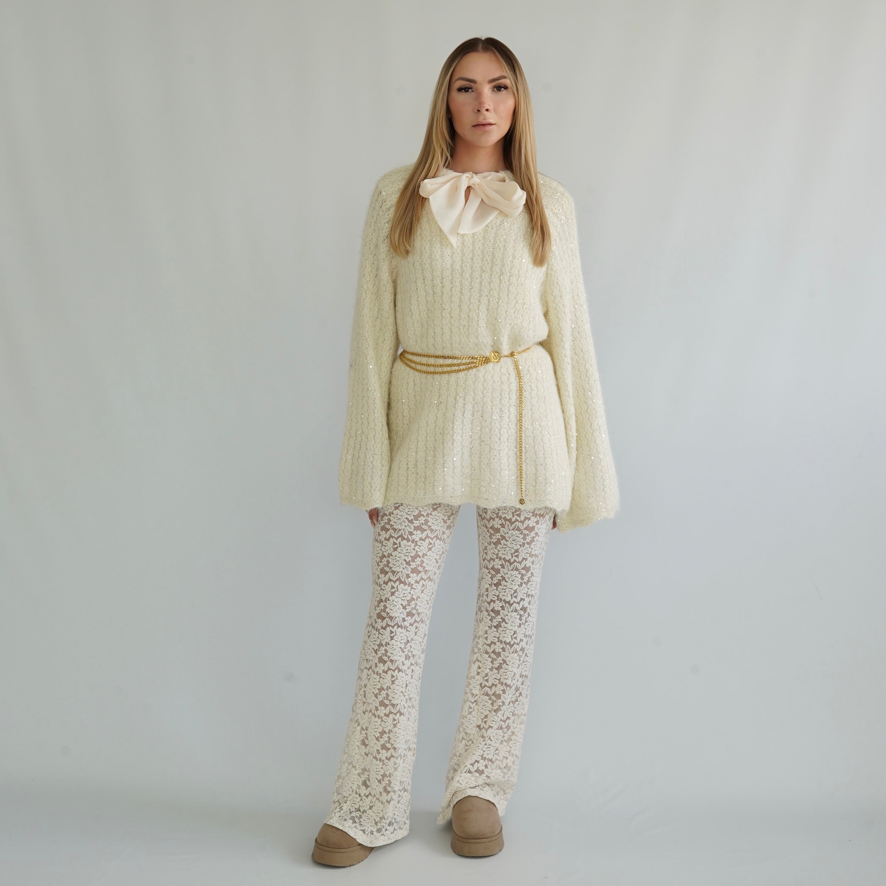 Glitzer Strick Pullover (Ribbon)