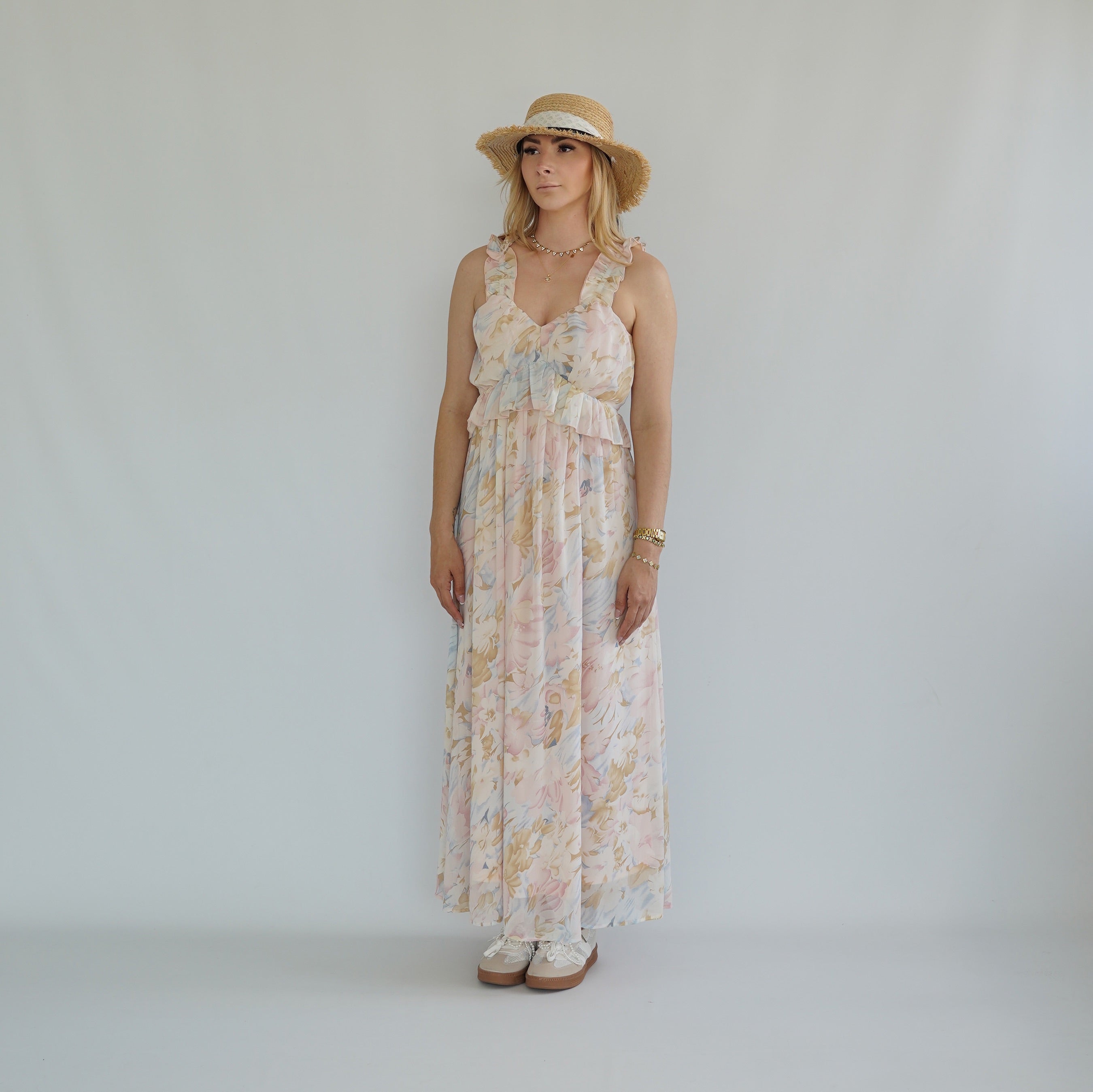 Blumen Kleid lang