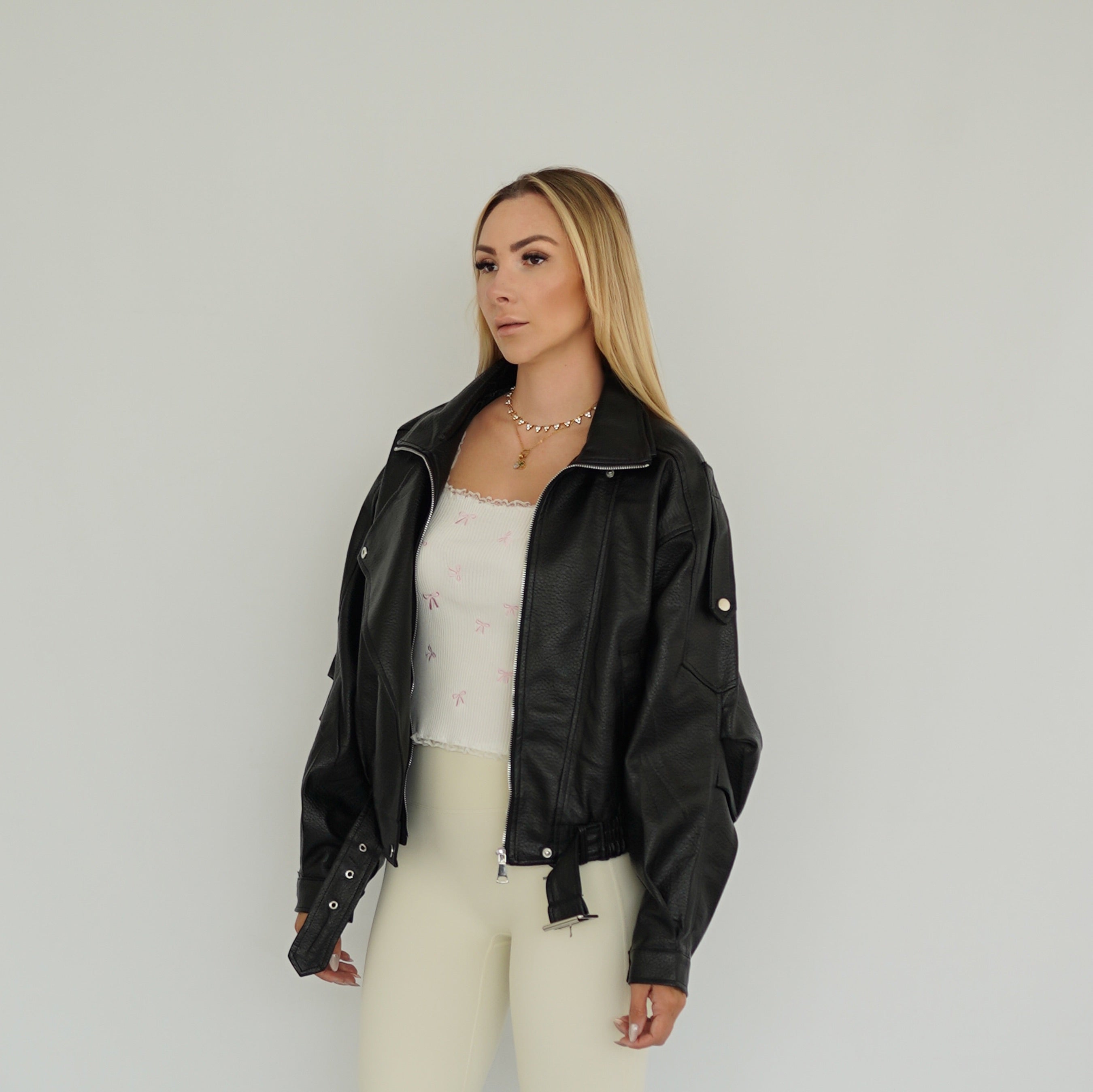 Leder Bomber Jacke