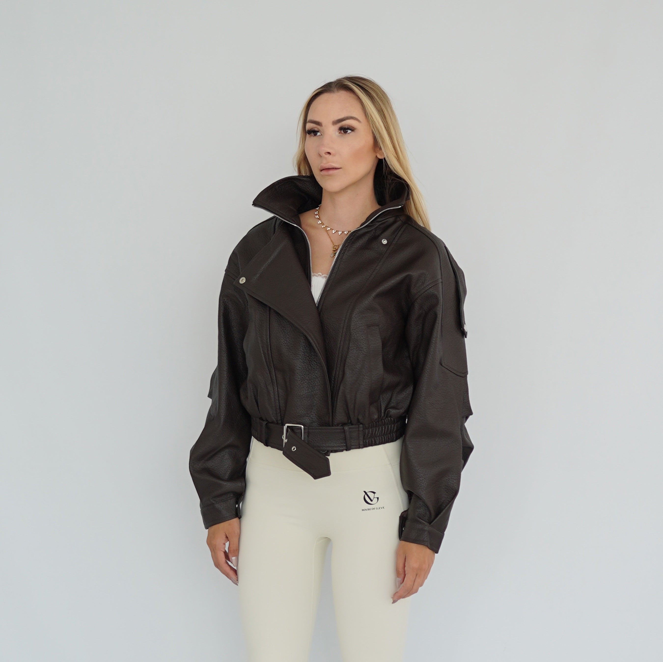 Leder Bomber Jacke