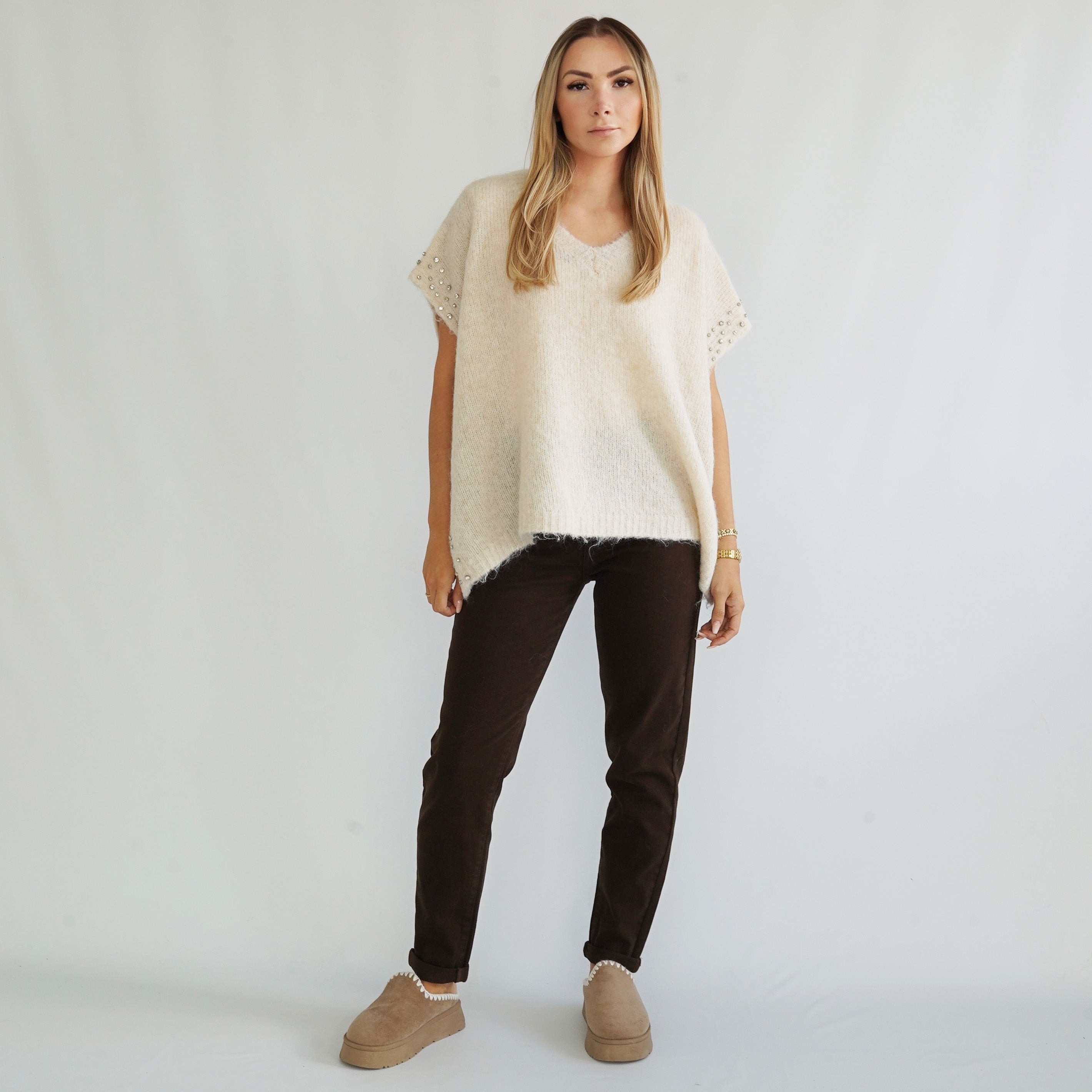 Glitzer Weste Braun & Beige
