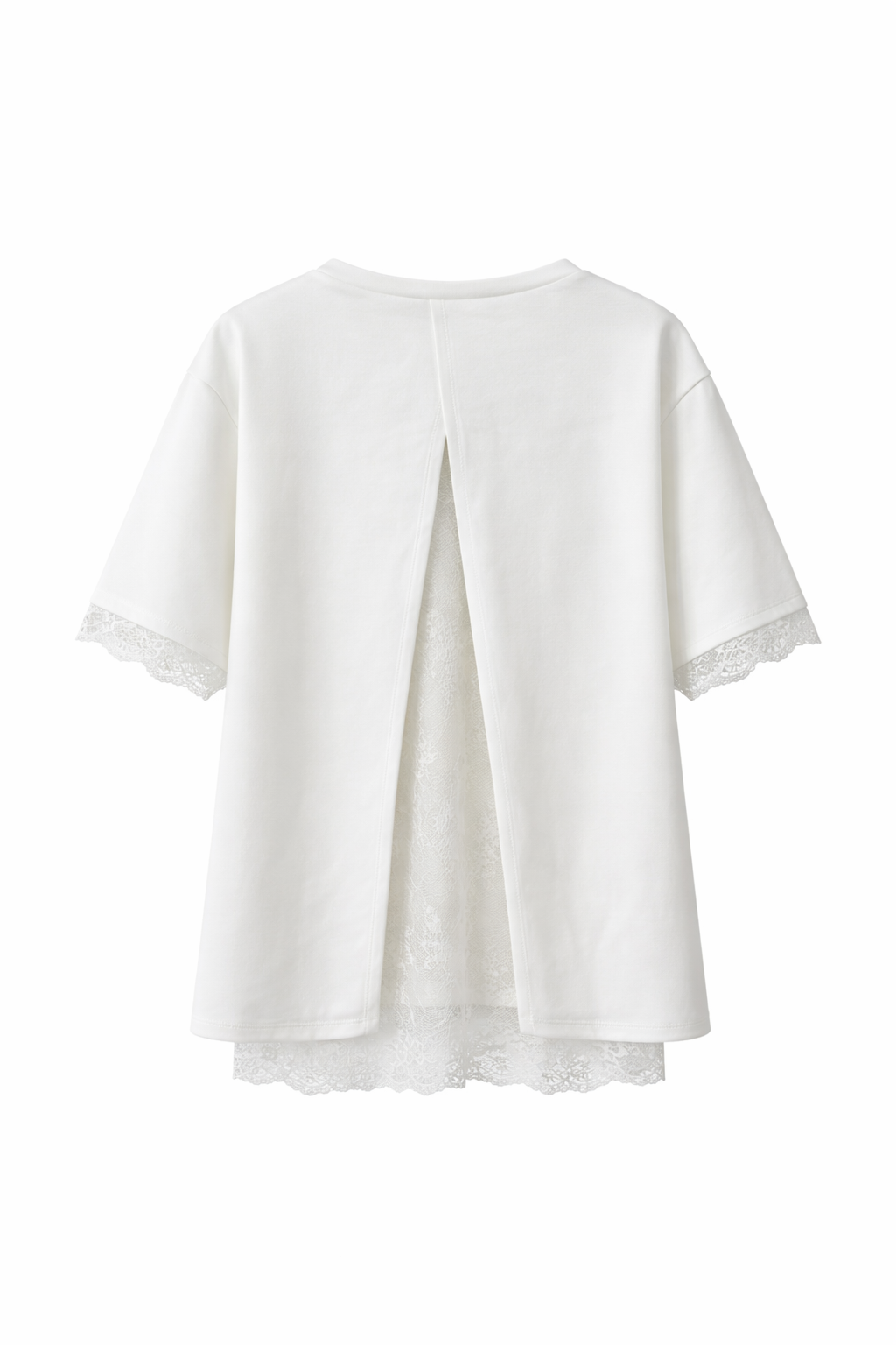 Shirt mit Spitzenbesatz