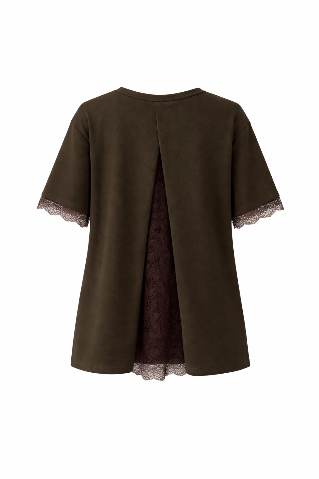 Shirt mit Spitzenbesatz